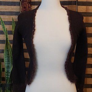 MOHAIR shrug cardigan features scalloping England
